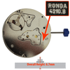 Harley Ronda Quartz Chrono Watch Movement HQ4210.B Big Date at 12:00 Overall Height 6.7mm