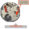 Hattori Japan Chrono Quartz Watch Movement VD75 2 Hand 3 Small Sub Seconds Overall Height 5.0mm