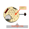 Harley Ronda 2 Hand Quartz Watch Movement HQ6004.BG Swiss Big Date at 12:00 Small Second at 6:00 Overall Height 4.7mm