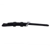 Black 24 mm Silicone Watch Band Sport Strap with White Stitching
