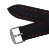 Black 20 mm Silicone Watch Band Sport Strap with Orange Stitching