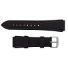Black 24 mm Silicone Watch Band Sport Strap with Orange Stitching