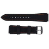 Black 24 mm Silicone Watch Band Sport Strap with Orange Stitching