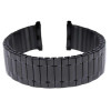 Black Metal Expansion Watch Band With Curved Expandable Ends to Fit 18-22MM