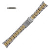Metal Watch Band Men's Two Tone Multiple Curved Ends 18-20 MM