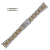 Two Tone Metal Watch Band with Curved Ends 18-20 MM