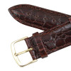 Hadley Roma Croco Grain Padded Stitched Watch Strap Brown 18mm Long