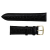 Hadley Roma Croco Grain Padded Stitched Watch Strap Black 18mm Long