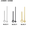 Watch Hands to Fit Minute Hand Hole Size .50mm and Hour Hand Hole Size 1.00mm
