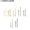 Watch Hands To Fit Minute Hand Hole Size 1.15mm And Hour Hand Hole Size 2.00mm