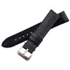 Black Leather 22MM Alligator Grain Stitched with Silicone Lining