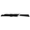 Black Leather 22MM Alligator Grain Stitched with Silicone Lining