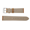 18MM Brown Camel Grain Leather Watch Band with White Stitching