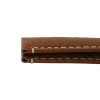 22MM Brown Camel Grain Leather Watch Band with White Stitching