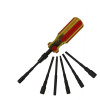 Hex Nut Driver Sets with Six Blades - Metric