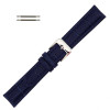 Navy Blue Leather Watch Band 18MM Padded Alligator Grain Stitched