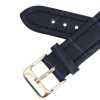 Navy Blue Leather Watch Band 18MM Padded Alligator Grain Stitched