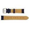 Navy Blue Leather Watch Band 18MM Long Padded Alligator Grain Stitched