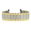 Two Tone Metal Expansion Watch Band With Curved Expandable Ends to Fit 18-22MM