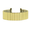 Metal Yellow Gold Tone Expansion Watch Band With Curved Expandable Ends to Fit 18-22MM
