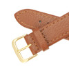 Leather Watch Strap 18mm Flat Light Brown Polished Calf Style 7 1/2 Inch Length
