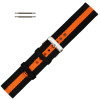 Hadley Roma Orange and Black Striped 22MM Nylon Watch Band