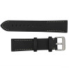 Black Hand Painted Stitched Leather Watch Band 18MM