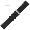Black Hand Painted Stitched Leather Watch Band 18MM