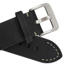 Black Hand Painted Stitched Leather Watch Band 18MM
