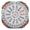 Hattori Japan 3 Hand Quartz Watch Movement VJ43 Day and Date at 3:00 Overall Height 4.6mm