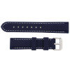 Dark Blue 22 mm Silicone Watch Band Sport Strap with White Stitching