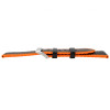 Black Leather 20MM Alligator Grain Stitched with Orange Silicone Lining