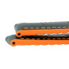 Black Leather 20MM Alligator Grain Stitched with Orange Silicone Lining