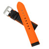 Black Leather 22MM Alligator Grain Stitched with Orange Silicone Lining