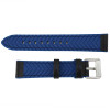 Black Leather 22MM Alligator Grain Stitched with Blue Silicone Lining