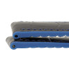 Black Leather 22MM Alligator Grain Stitched with Blue Silicone Lining