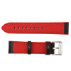 Black Leather 22MM Alligator Grain Stitched with Red Silicone Lining