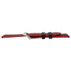 Black Leather 22MM Alligator Grain Stitched with Red Silicone Lining
