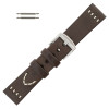 Dark Brown Leather Watch Band Vintage Stitched 22MM