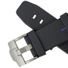 Black with Blue Stripe Silicone 20MM Made to Fit Rolex® Curved End Watch Band 7 Inch Length