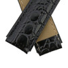 12mm Black Leather Crocodile Grain Watch Band 6 1/2 Inch Length