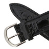 12mm Black Leather Crocodile Grain Watch Band 6 1/2 Inch Length