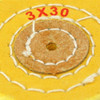3 Inch Yellow Treated Muslin Polishing Buff 3 Rows Stitching with Leather Center