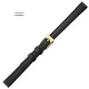 Black Leather Watch Band 8mm Long Flat Classic Calf 7 1/2 Inch Length