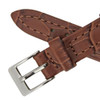 12mm Leather Watch Band Brown Stitched Alligator Grain 6 7/8 Inch Length