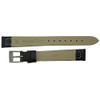 12mm Leather Watch Band Black Stitched Alligator Grain 6 7/8 Inch Length