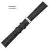 14mm Leather Watch Band Black Stitched Alligator Grain 6 7/8 Inch Length