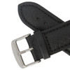 Hadley Roma Black 24mm Shrunken Grain Leather Watch Strap 7 7/8 Inch Length