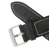 Watch Band 24mm Black Leather Buffalo Chrono 7 7/8 Inch Length