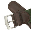 Watch Band 22mm Brown Leather Green Accented Swiss Army® Style Band 7 1/2 Inch Length